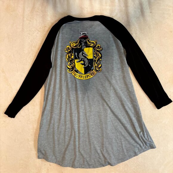 Harry Potter Hufflepuff Sleep Shirt – Women’s XXXL Raglan Nightgown - Picture 5 of 6